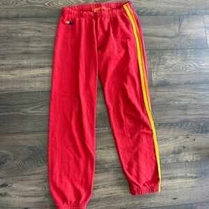 Aviator Nation red 5 Stripe Women’s sweatpants